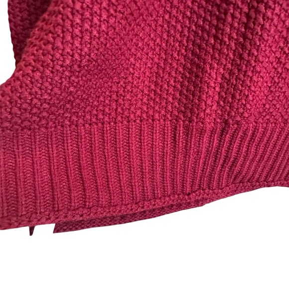 Maroon Red Mock Neck Heavy Knit XL Sweater - Picture 4 of 7